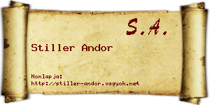 Stiller Andor névjegykártya
